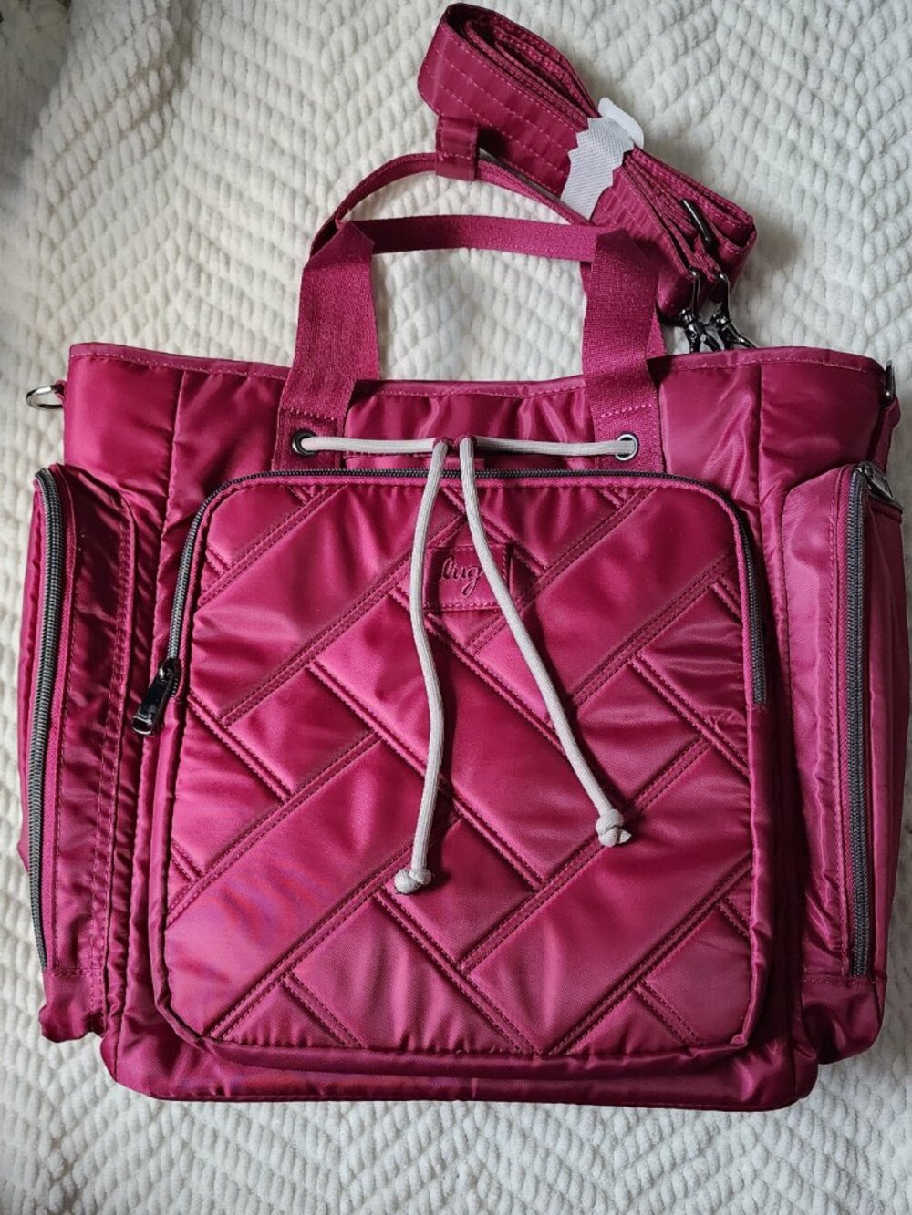 LUG Bustle Convertible Tote Bag - Raspberry - Picture 2 of 4